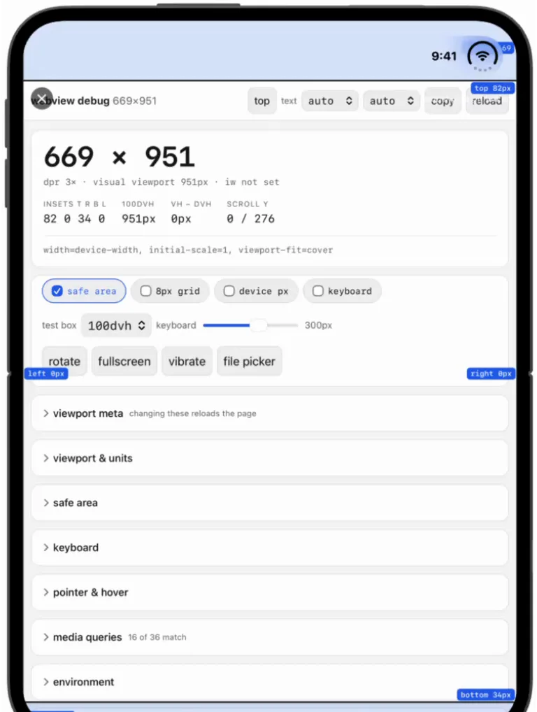 Inner display in portrait, built with Xcode 27.1, edge to edge