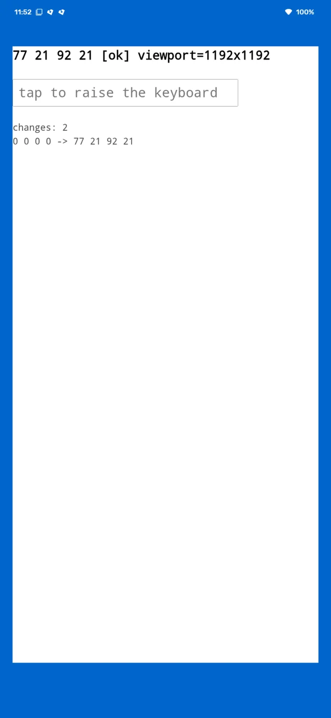 A page reading 77 21 92 21, with a blue band along all four edges, above a text field